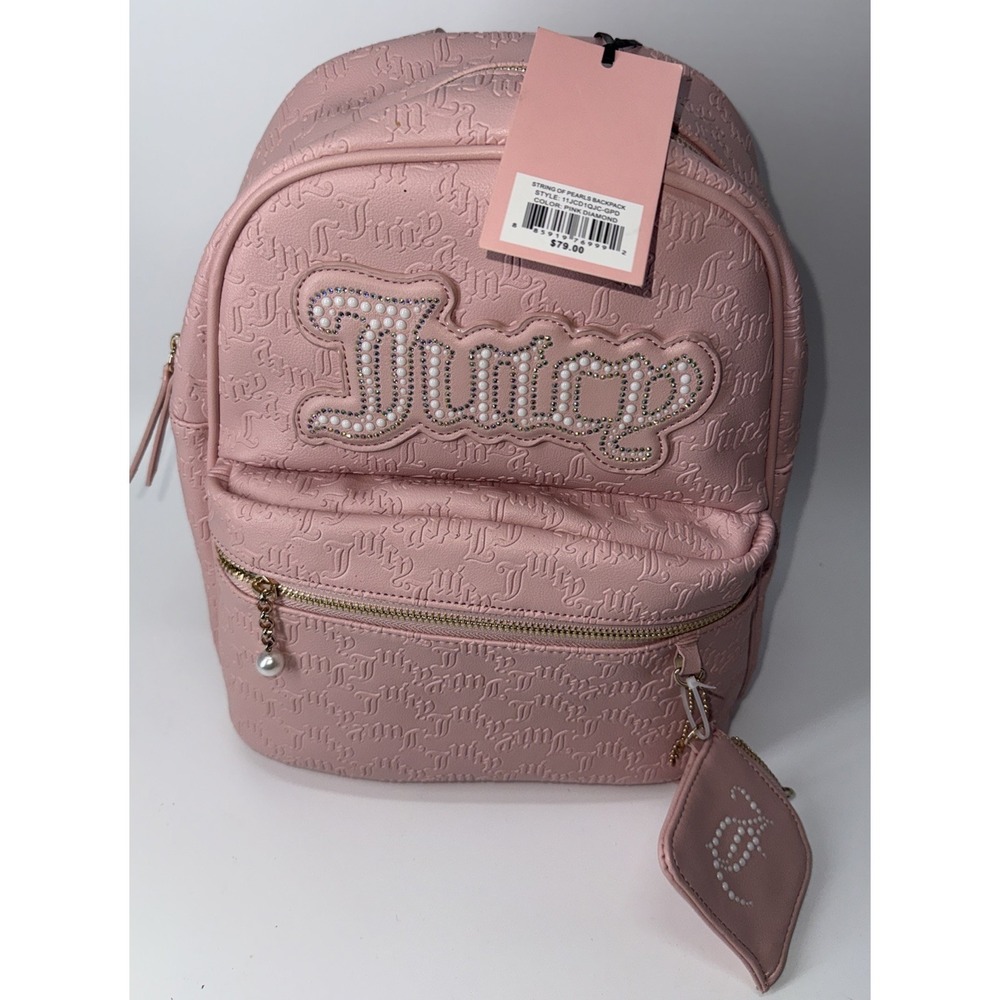 Juicy‎ Couture "String of Pearls" Backpack in Pink diamond NWT